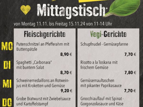 Mittagstisch Edeka Weinle Gärtringen Unsere aktuellen Mittagstischangebot vom 11.11. bis 15.11.2024