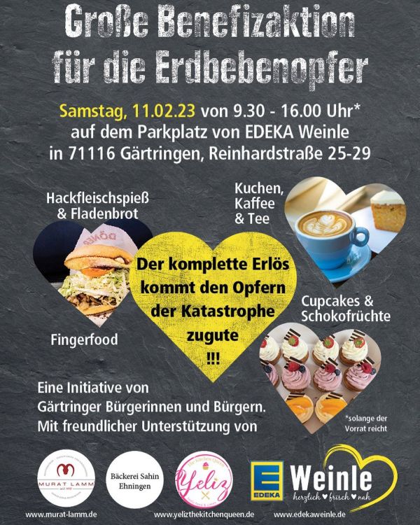 Benefizaktion für Erdbebenopfer Benefizaktion für Erdbebenopfer 2023